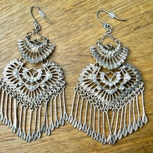 Beautiful gold colored chandelier dangle earrings